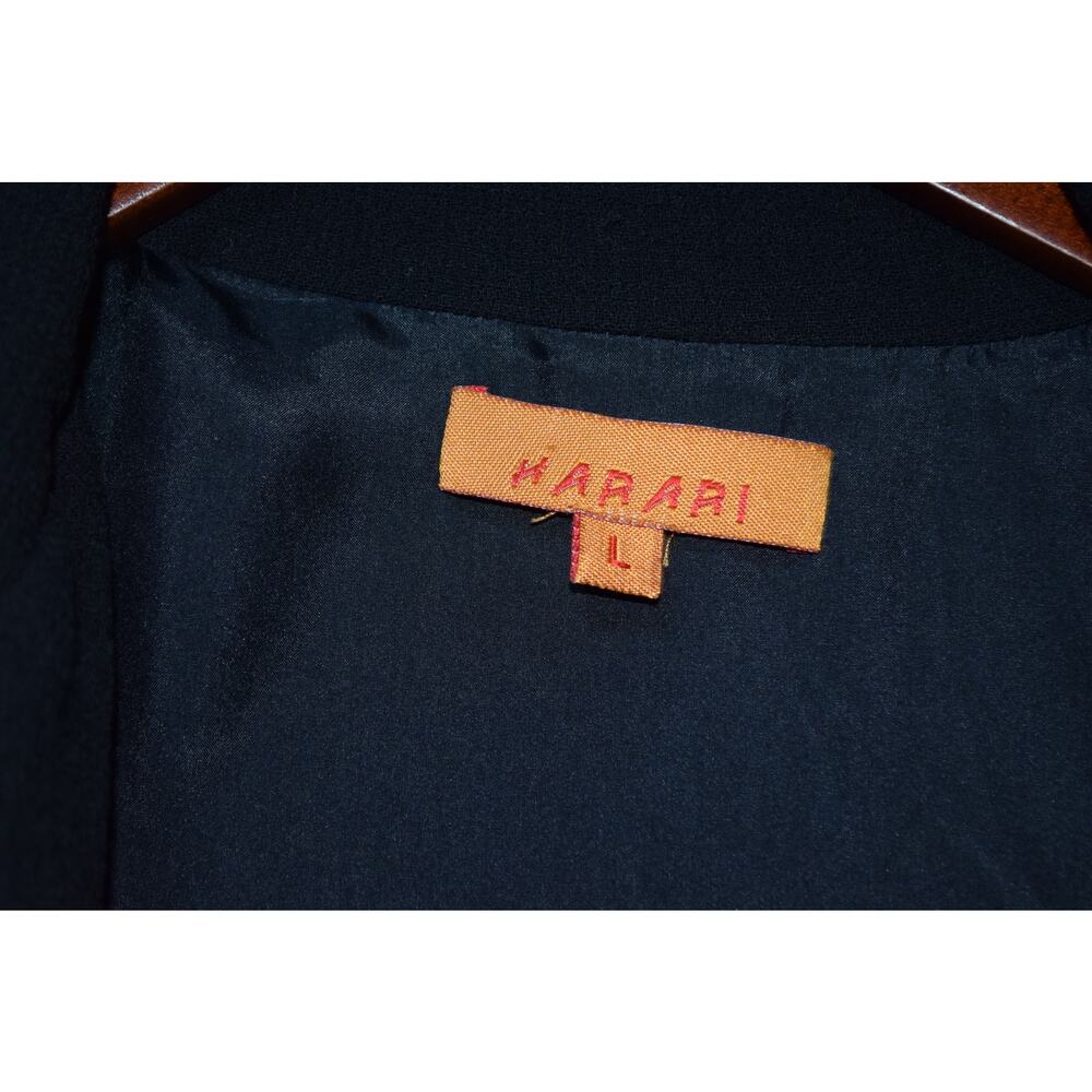 Harari Black Open Front Silk-Lined Jacket L Made in USA - Picture 3 of 4